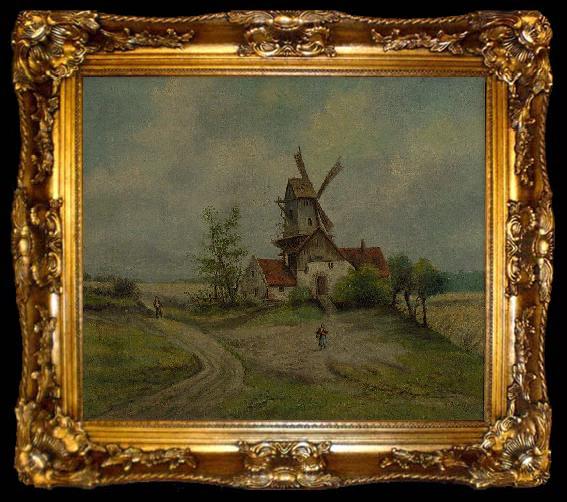 framed  Caspar David Friedrich Landscape with mill, ta009-2